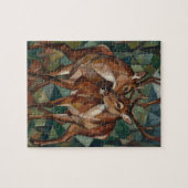 Kubistischer Rentier-Puzzle Puzzle (Horizontal)