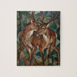 Kubistischer Rentier-Puzzle Puzzle