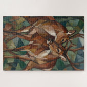 Kubistischer Rentier-Puzzle Puzzle (Horizontal)