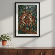 Kubistischer Rentierposter