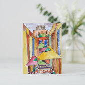 kubistischer Stil Wasserfarbe Plaka | Athen, Griec Postkarte (Stehend Vorderseite)