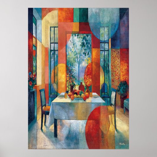 Kubistisches Esszimmer-Innere Poster (Vorne)