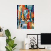 Kubistisches Esszimmer-Innere Poster (Heimbüro)