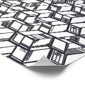 Kubistisches geometrisches Hypercube-Dekorationsvo Poster (Ecke)