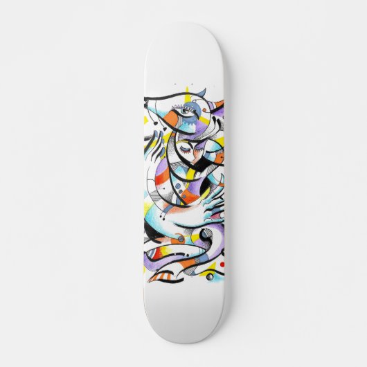 Kubistisches Hundeschilddeck Skateboard (Vorne)