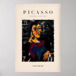 Kubistisches Porträt von Picasso Sitzende Frau Kun Poster