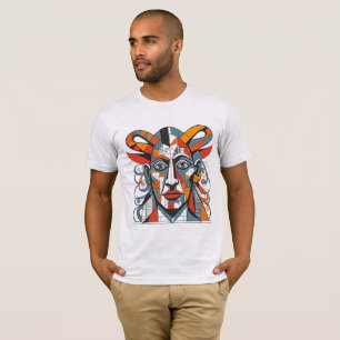 Kubistisches Totem-Porträt-T-Shirt T-Shirt