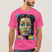 KubistZick Pop Art Woman Face T - Shirt (Vorderseite)