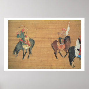 Kublai Khan (1214-94) Jagd (Detail), Yuan dynas Poster