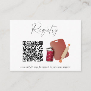 Küche ausstatten, QR-Code-Hochzeitsdusche-Registry Begleitkarte