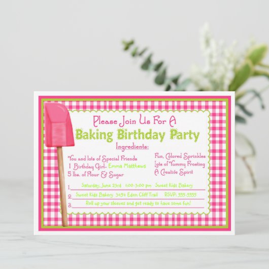 Küche Backwaren Geburtstag Einladungen (Stehend Vorderseite)