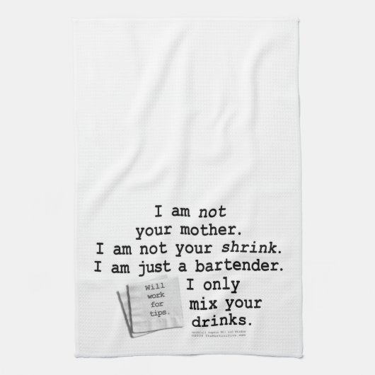 Küche, Bad oder Bar das GEDICHT DES BARKEEPERS Geschirrtuch (Vertikal)