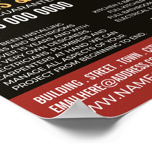 Küche & Badezimmer Design, Küche/Badezimmer Fitter Poster (Ecke)