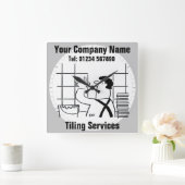 Küche & Badezimmer Tilerwand oder Bodenfliesen Quadratische Wanduhr (Zuhause)