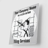 Küche & Badezimmer Tilerwand oder Bodenfliesen Quadratische Wanduhr (Winkel)