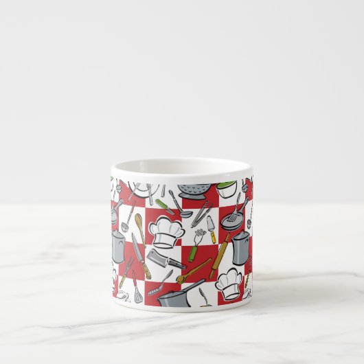 Küche bearbeitet Karo Espressotasse (Vorderseite)