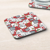 Küche bearbeitet Karo Getränkeuntersetzer (Linke Seite)