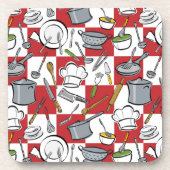 Küche bearbeitet Karo Getränkeuntersetzer (Vorderseite)