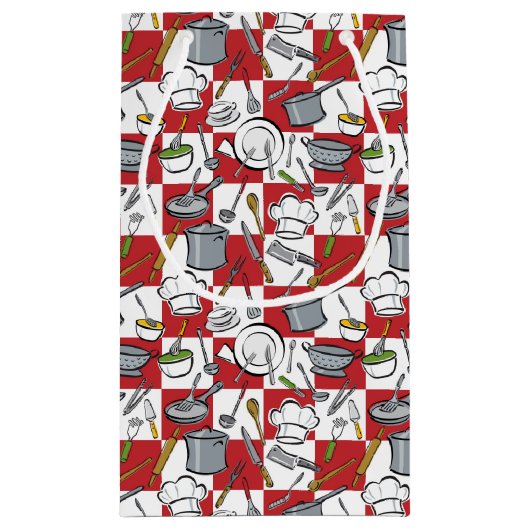 Küche bearbeitet Karo Kleine Geschenktüte (Rückseite)