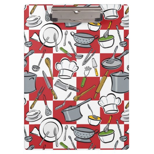 Küche bearbeitet Karo Klemmbrett (Vorderseite)