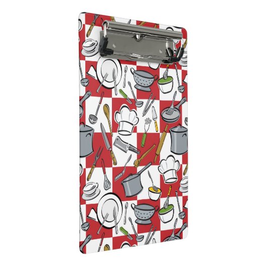 Küche bearbeitet Karo Mini Klemmbrett (Schrägansicht)