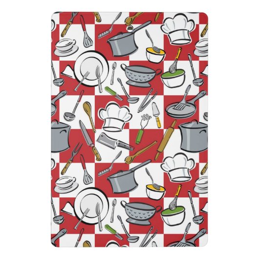 Küche bearbeitet Karo Mini Klemmbrett (Rückseite)