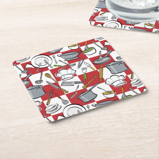 Küche bearbeitet Karo Rechteckiger Pappuntersetzer (angewinkelt)