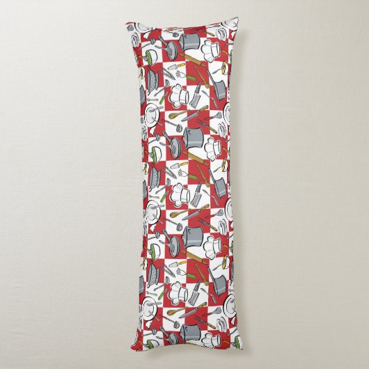 Küche bearbeitet Karo Seitenschläferkissen (Rückseite (Vertikal))