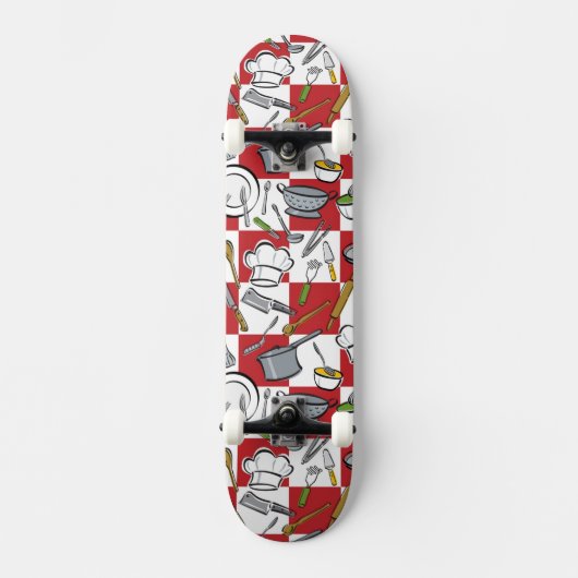 Küche bearbeitet Karo Skateboard (Vorderseite)