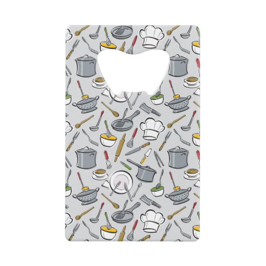 Küche bearbeitet Muster Kreditkarten Flaschenöffner (Vorderseite)