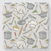 Küche bearbeitet Muster Steinuntersetzer (Vorderseite)