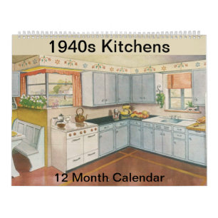 Küche der 1940er Jahre Vintage Farmhaus Dekor 12 M Kalender