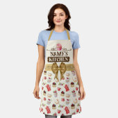 Küche des individuellen Namens und Aquarell Rosa K Schürze (Getragen)