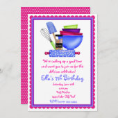 Küche, die Geburtstags-Einladungen kocht Einladung (Vorne/Hinten)