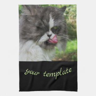 Küche,Feiertag, Zuhause, Text, ,lustige Katze Geschirrtuch