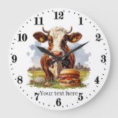 Küche für niedliche Kuhliebhaber Große Wanduhr (Vorderseite)