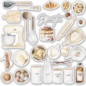 Küche Geschirr Kochrezepte Buchzutaten Aufkleber (Vorderseite)