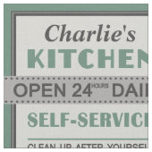 Küche - individuelle Name - Gewebe Stoff (Nahaufnahme)