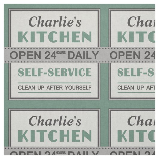 Küche - individuelle Name - Gewebe Stoff (Muster)