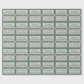 Küche - individuelle Name - Verpackungspapier Geschenkpapier (Flach)