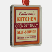 Küche - individuelle Name - Verzierung Silbernes Ornament (Rechts)