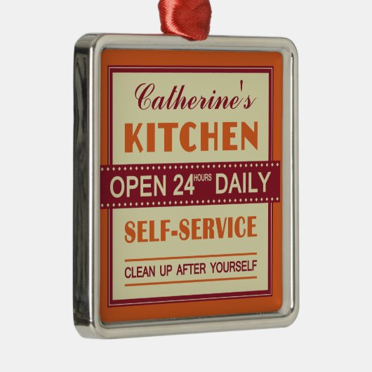 Küche - individuelle Name - Verzierung Silbernes Ornament (Rechts)