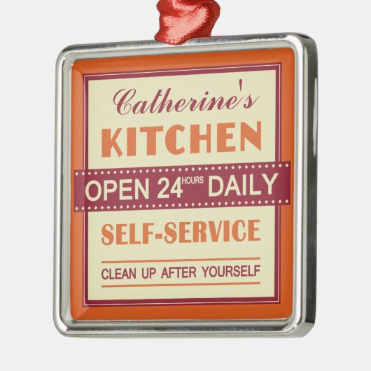 Küche - individuelle Name - Verzierung Silbernes Ornament (Links)