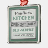 Küche - individueller Name - Verzierung Silbernes Ornament (Links)