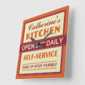 Küche - individueller Name - Wanduhr (Winkel)