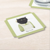 KÜCHE KARTE CAT-Ticket Papier Untersetzer + Text (angewinkelt)