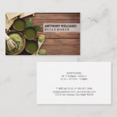 Küche | Koch | Holz | Utensils Visitenkarte (Vorne/Hinten)