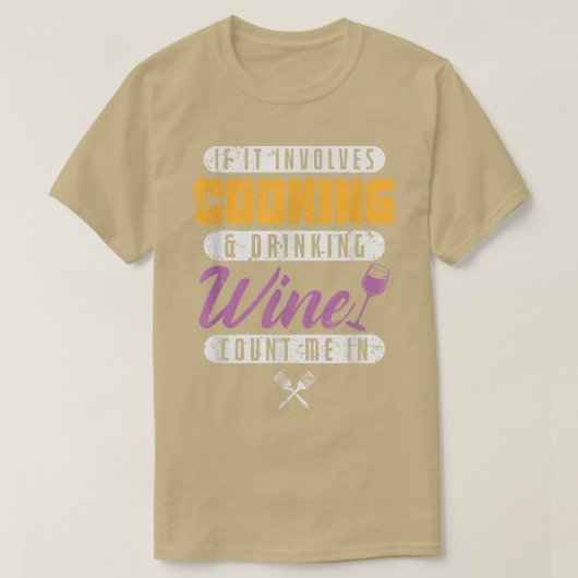 Küche Kochen und Wein T-Shirt (Design vorne)