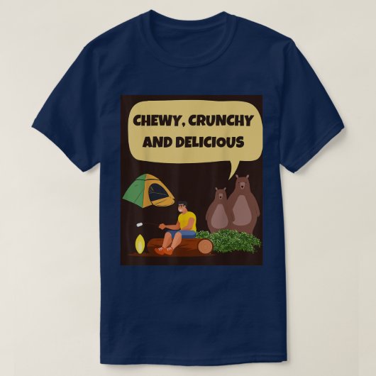 KÜCHE, KRUNCHIE UND KÖSTLICHE Camping hungrige Bär T-Shirt (Design vorne)