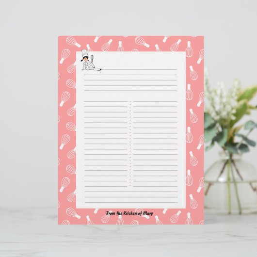 Küche Kunstrezepte mit Ihrem Namen (Stehend Vorderseite)